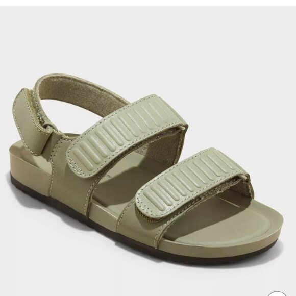 TODDLER KODY FOOTBED SANDALS - CAT & JACK -ADJUSTABLE STRAPS | GREEN | SIZE 8 - Picture 1 of 9